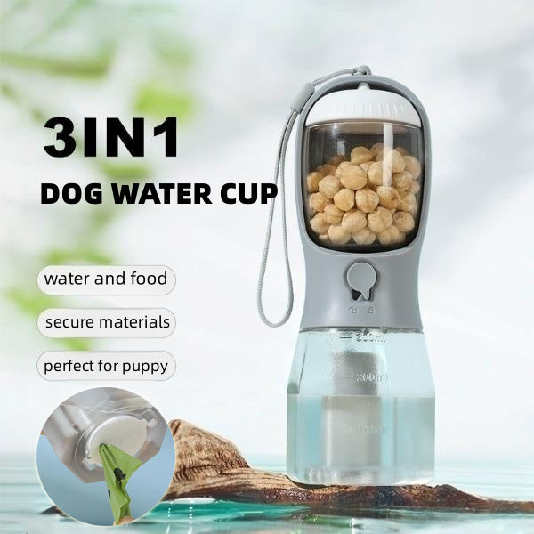 Three-in-one Portable Pets Water Bottle