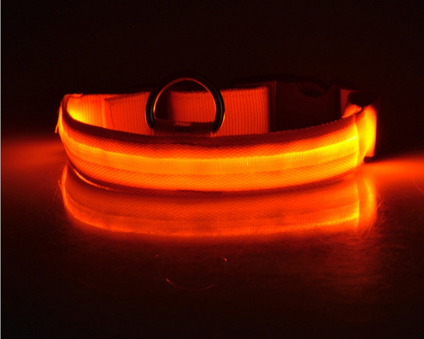 Dogs LED Luminous Collar, Night Safety Flashing, Glow in Dark Adjustable Leash