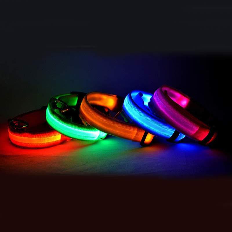 Dogs LED Luminous Collar, Night Safety Flashing, Glow in Dark Adjustable Leash