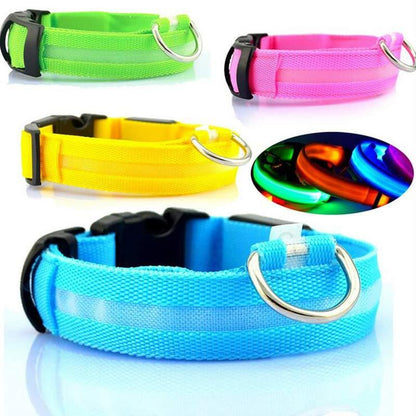 Dogs LED Luminous Collar, Night Safety Flashing, Glow in Dark Adjustable Leash