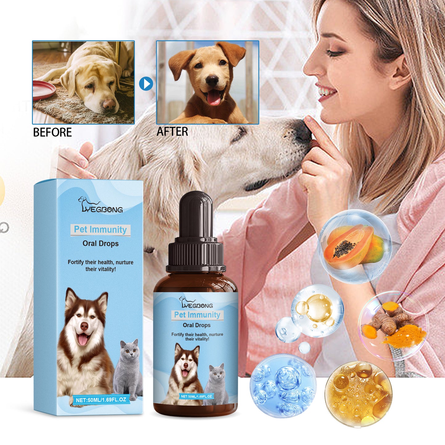 Cats And Dogs, Immune Health Care Oral Drops