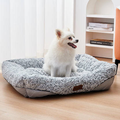 Dogs and Cats Velvet,Removable Cushion, Calming and Anti-Anxiety Bed