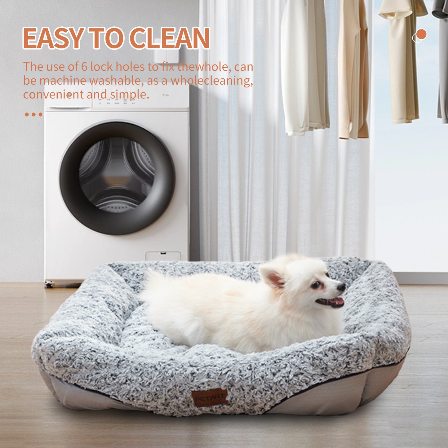 Dogs and Cats Velvet,Removable Cushion, Calming and Anti-Anxiety Bed