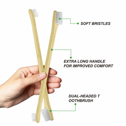 Eco-Friendly Dogs and Cats Bamboo Double-sided Toothbrush