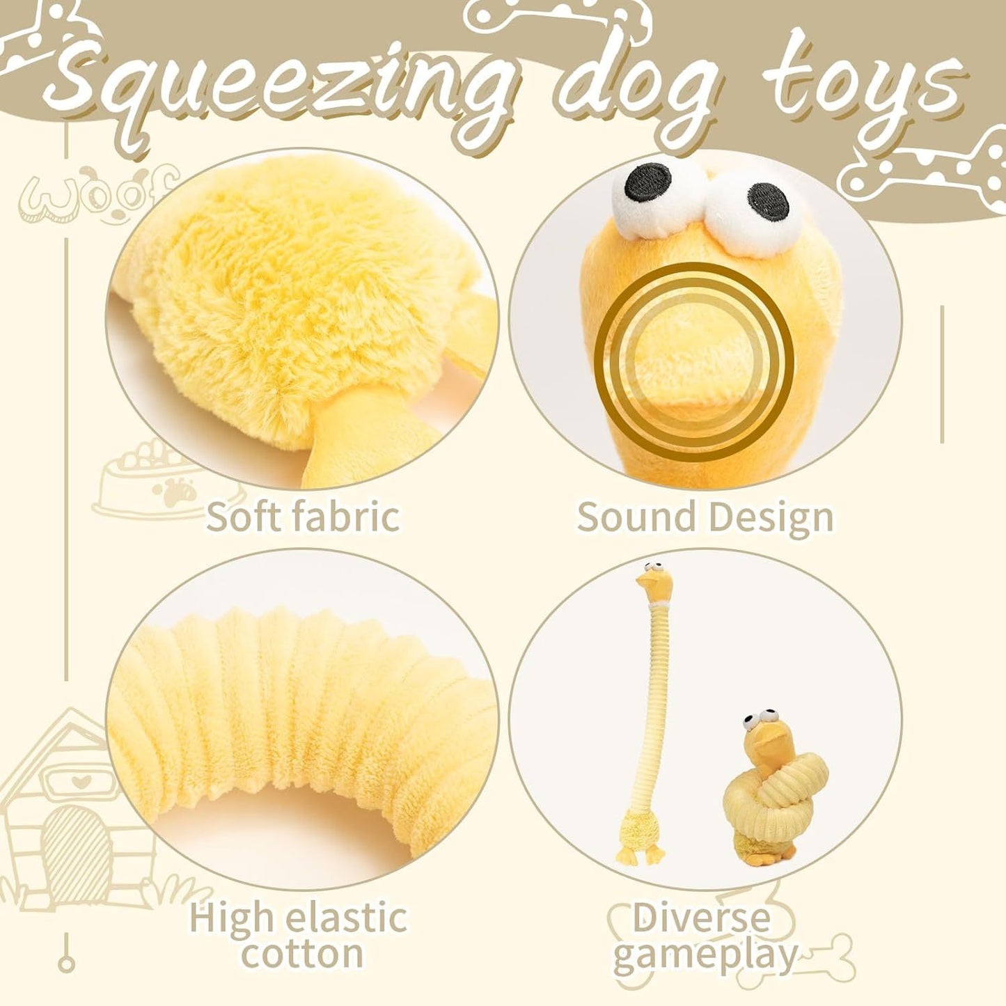 Squeaky Plush Dog Toys