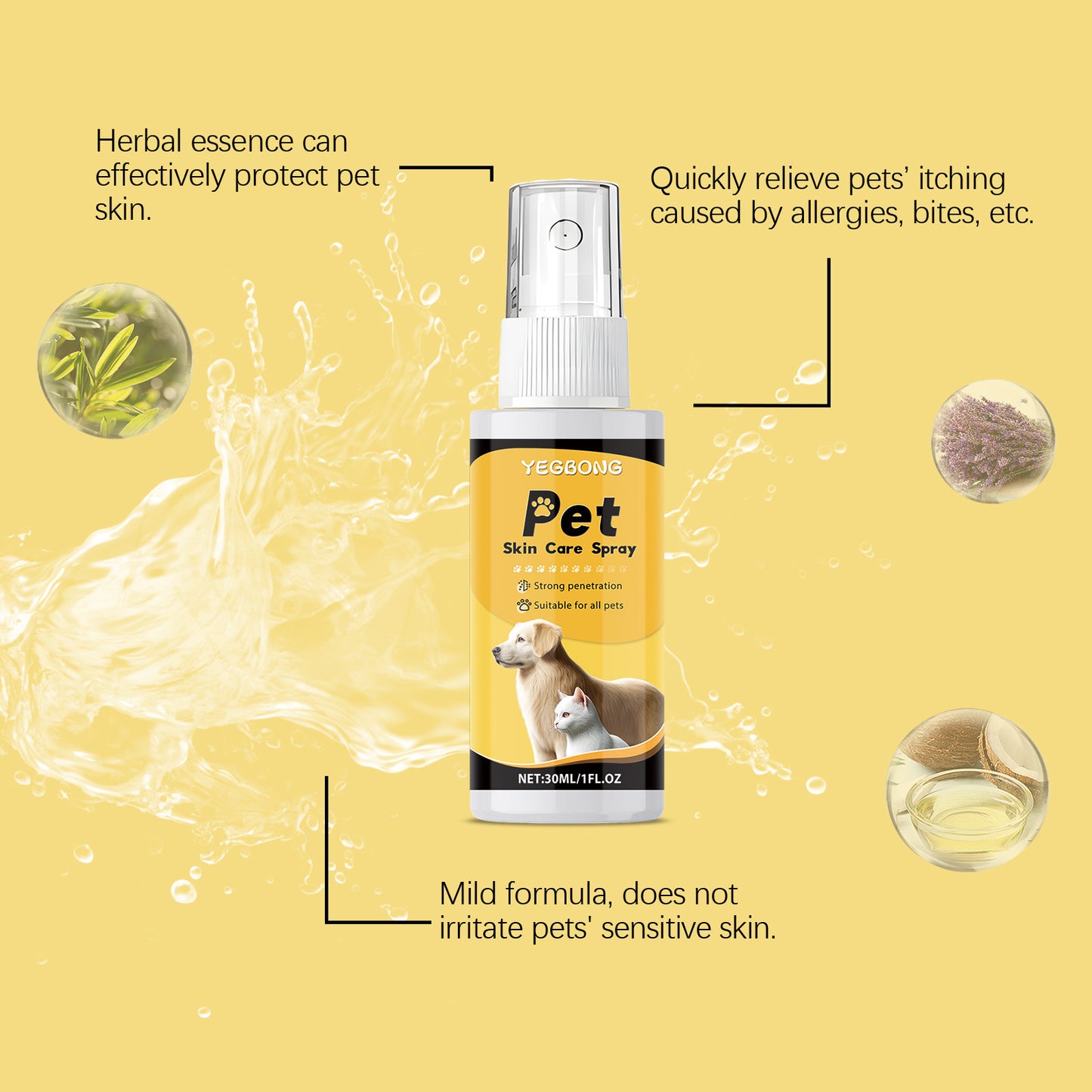 Dogs Anti itch Skin Care Gentle Spray