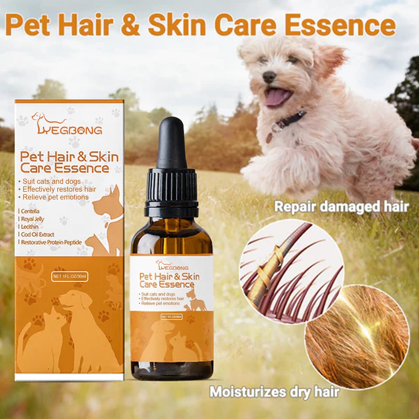 Pets Hair and Skin Care  Essence, Relieves  Hair and Skin Common Issues