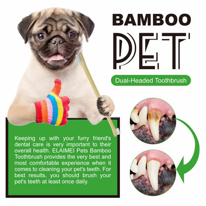 Eco-Friendly Dogs and Cats Bamboo Double-sided Toothbrush