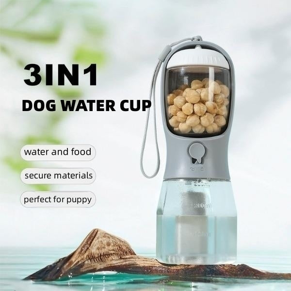 Three-in-one Portable Pets Water Bottle