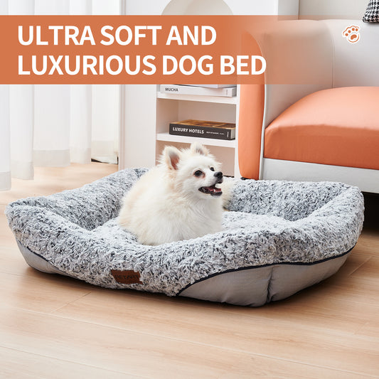 Dogs and Cats Velvet,Removable Cushion, Calming and Anti-Anxiety Bed