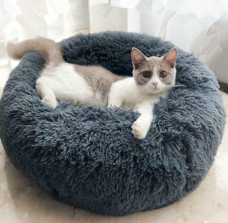 Vegan Soft Fur Fabric, Dogs and Cats Donut Plush Beds