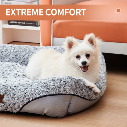 Dogs and Cats Velvet,Removable Cushion, Calming and Anti-Anxiety Bed