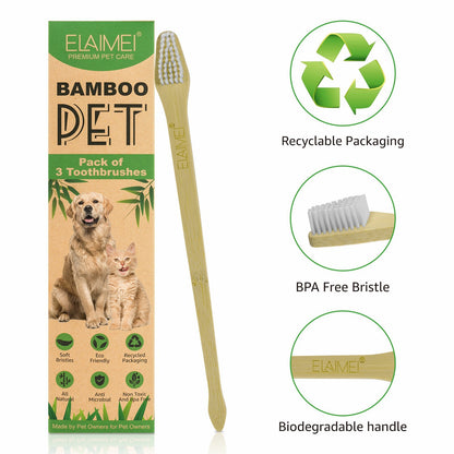 Eco-Friendly Dogs and Cats Bamboo Double-sided Toothbrush