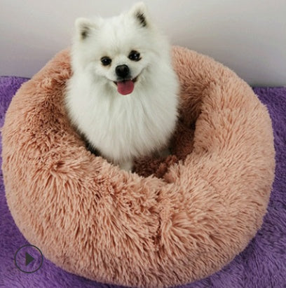 Vegan Soft Fur Fabric, Dogs and Cats Donut Plush Beds