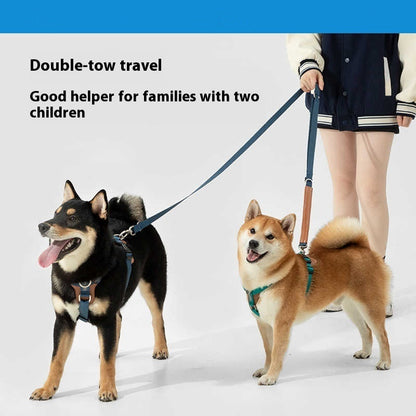 Hands Free Leather Chest Strap Dogs Leash